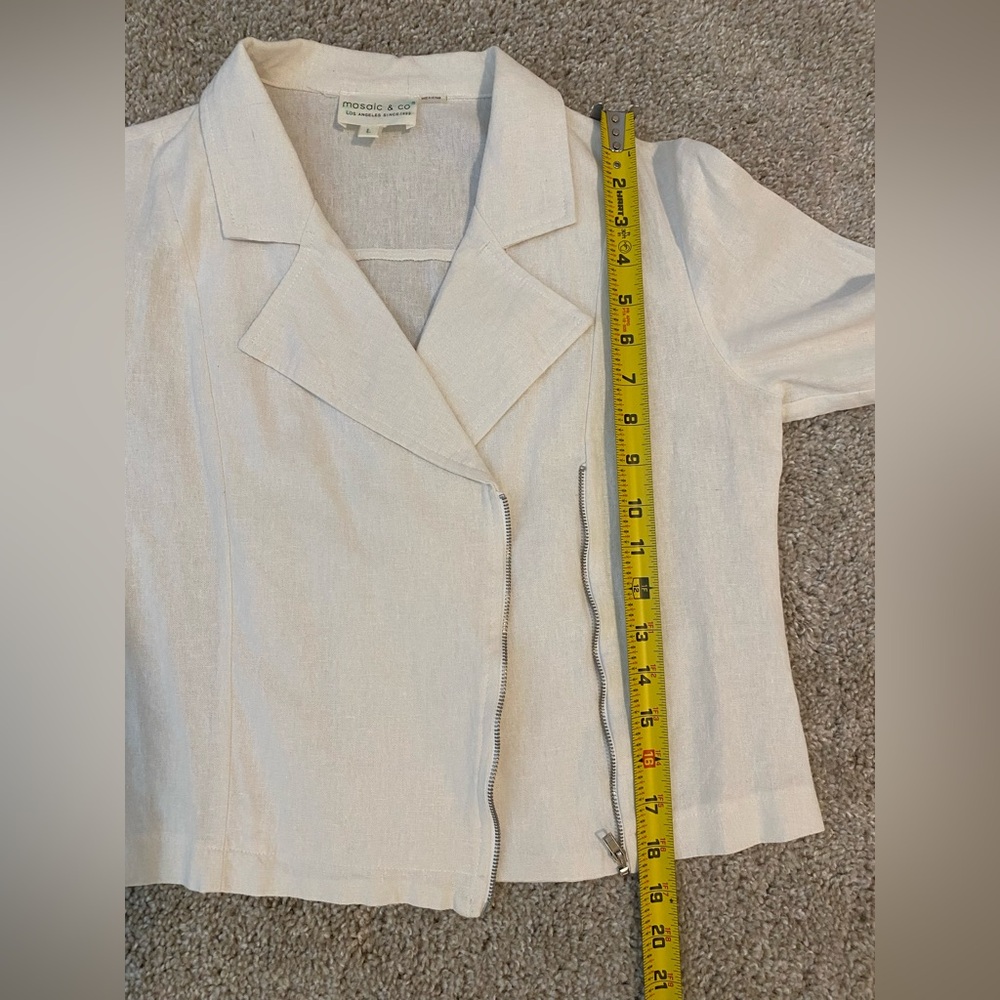Linen Cropped Jacket - Picture 7 of 9